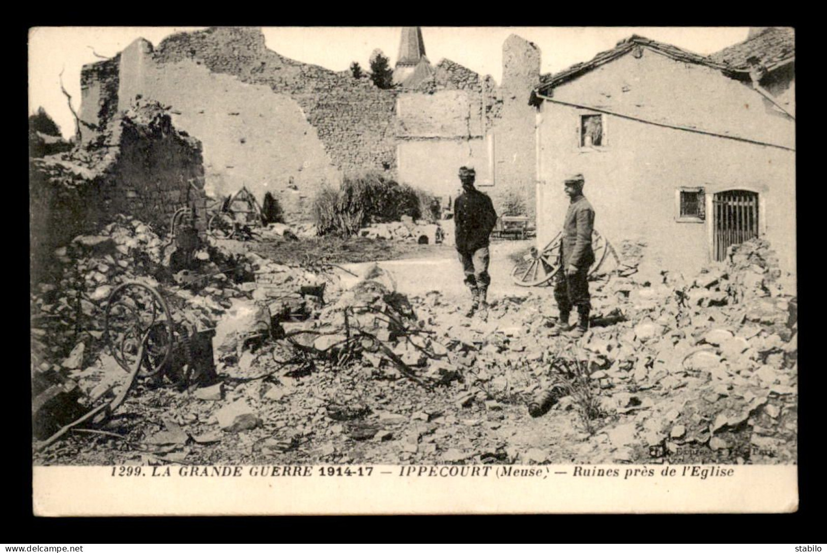 55 - IPPECOURT - GUERRE 14/18 - RUINES PRES DE L'EGLISE  - Other & Unclassified