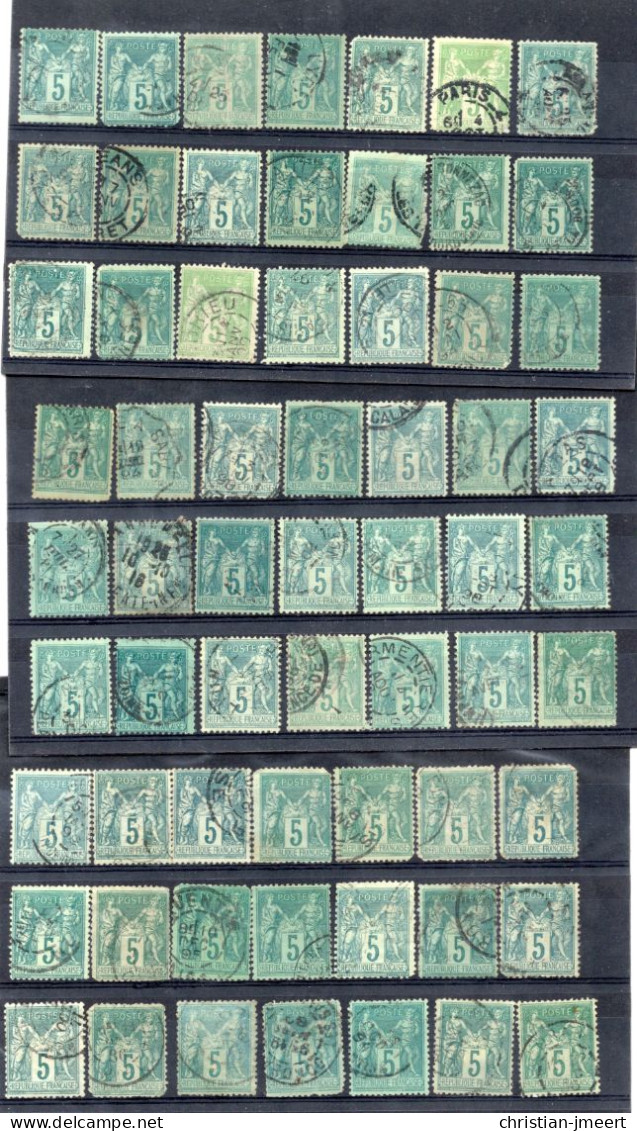 France  Type Sage  63 Timbres Pour Recherches - 1876-1898 Sage (Type II)
