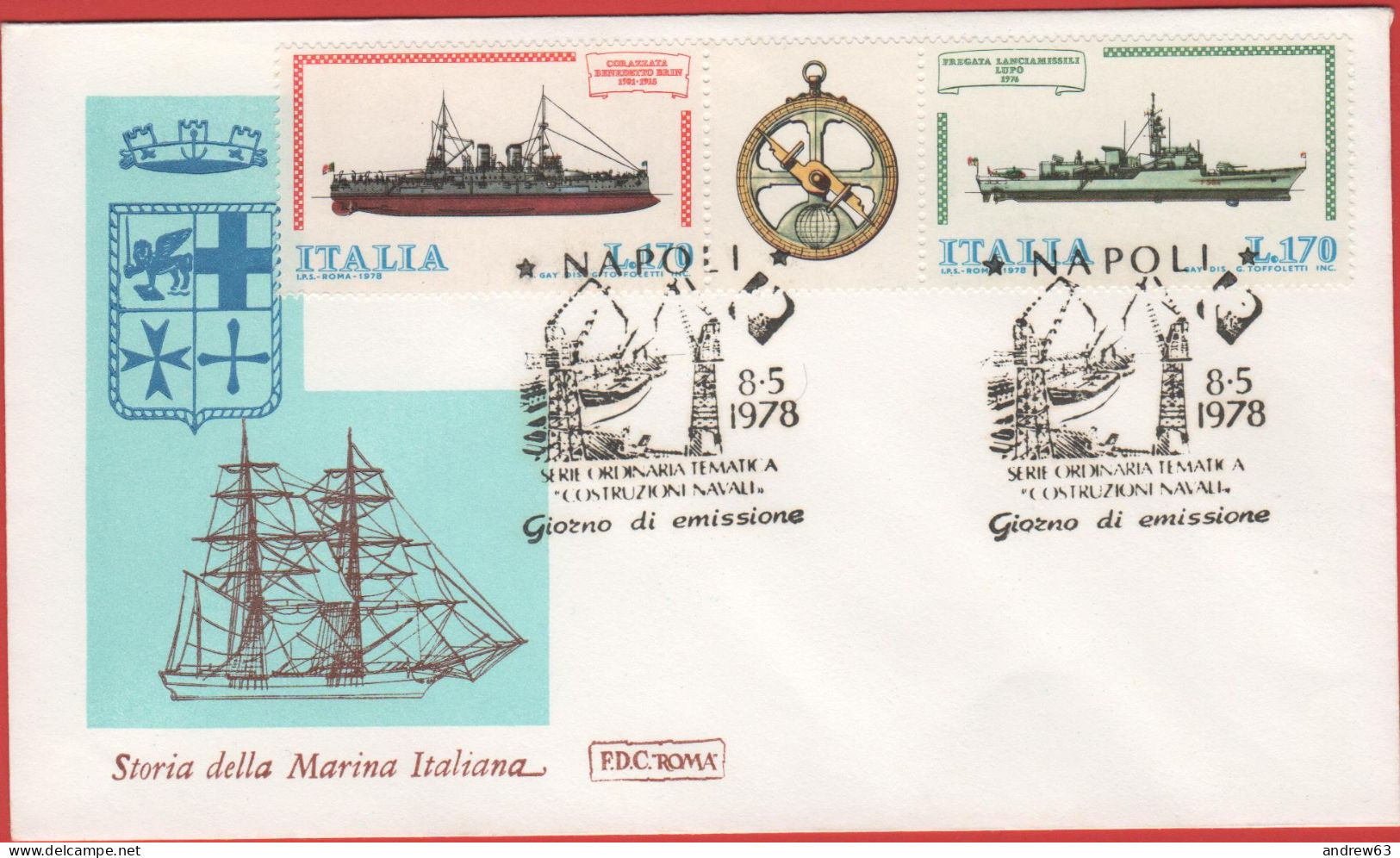 ITALIA - ITALIE - ITALY - 1978 - Navi - 2ª Emissione - FDC Roma - FDC