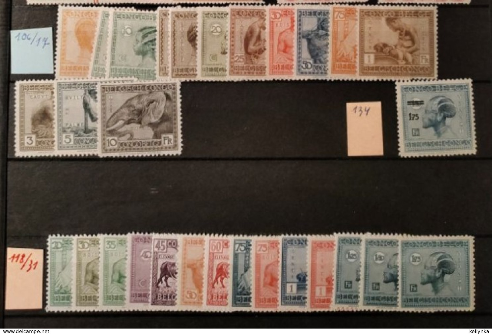 Belgian Congo - 106/117 + 118/131 + 134 - Vloors - 1923/1925 - MH - Unused Stamps