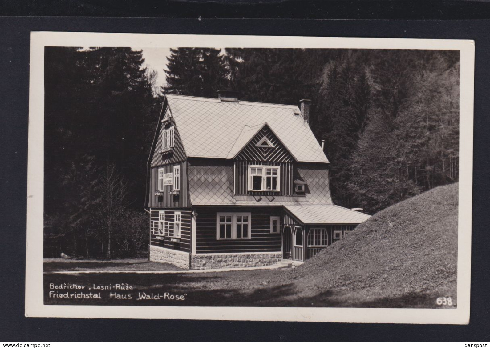 Tschechien AK Bedrichov Friedrichstal Haus Wald Rose - Tsjechië