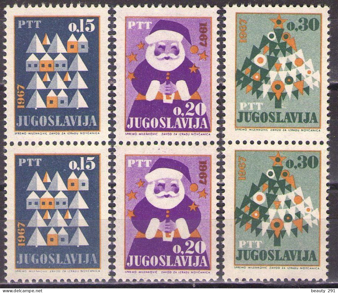 Yugoslavia 1966 - New Year I - Mi 1188-1190 - MNH**VF - Ungebraucht