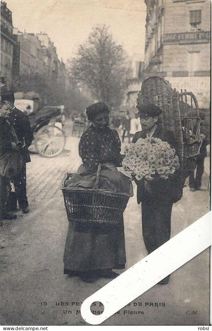 75 Paris, Les Petits Métiers C.M. (Malcuit C.) N°19, Un Marchand De Fleurs, D5090 - Straßenhandel Und Kleingewerbe