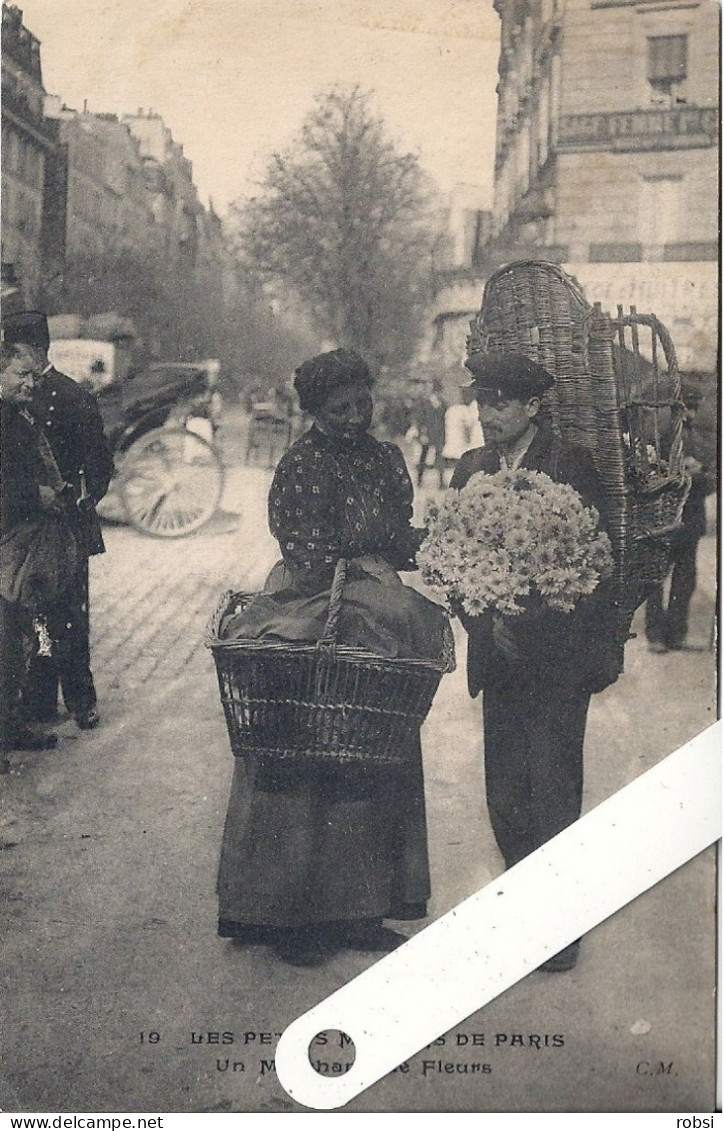 75 Paris, Les Petits Métiers C.M. (Malcuit C.) N°19, Un Marchand De Fleurs, D5090 - Petits Métiers à Paris