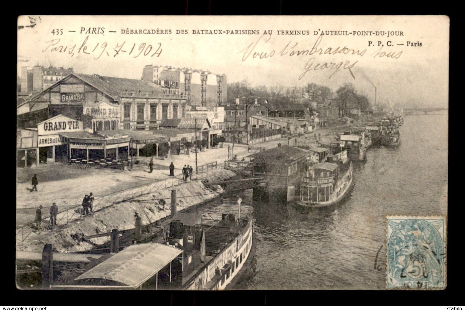 75 - PARIS 16EME - DEBARCADERES DES BATEAUX-PARISIENS AU TERMINUS D'AUTEUIL-POINT-DU-JOUR - District 16