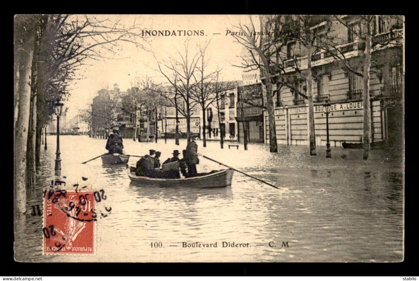 75 - PARIS 12EME - INONDATIONS DE 1910 - BOULEVARD DIDEROT - Arrondissement: 12