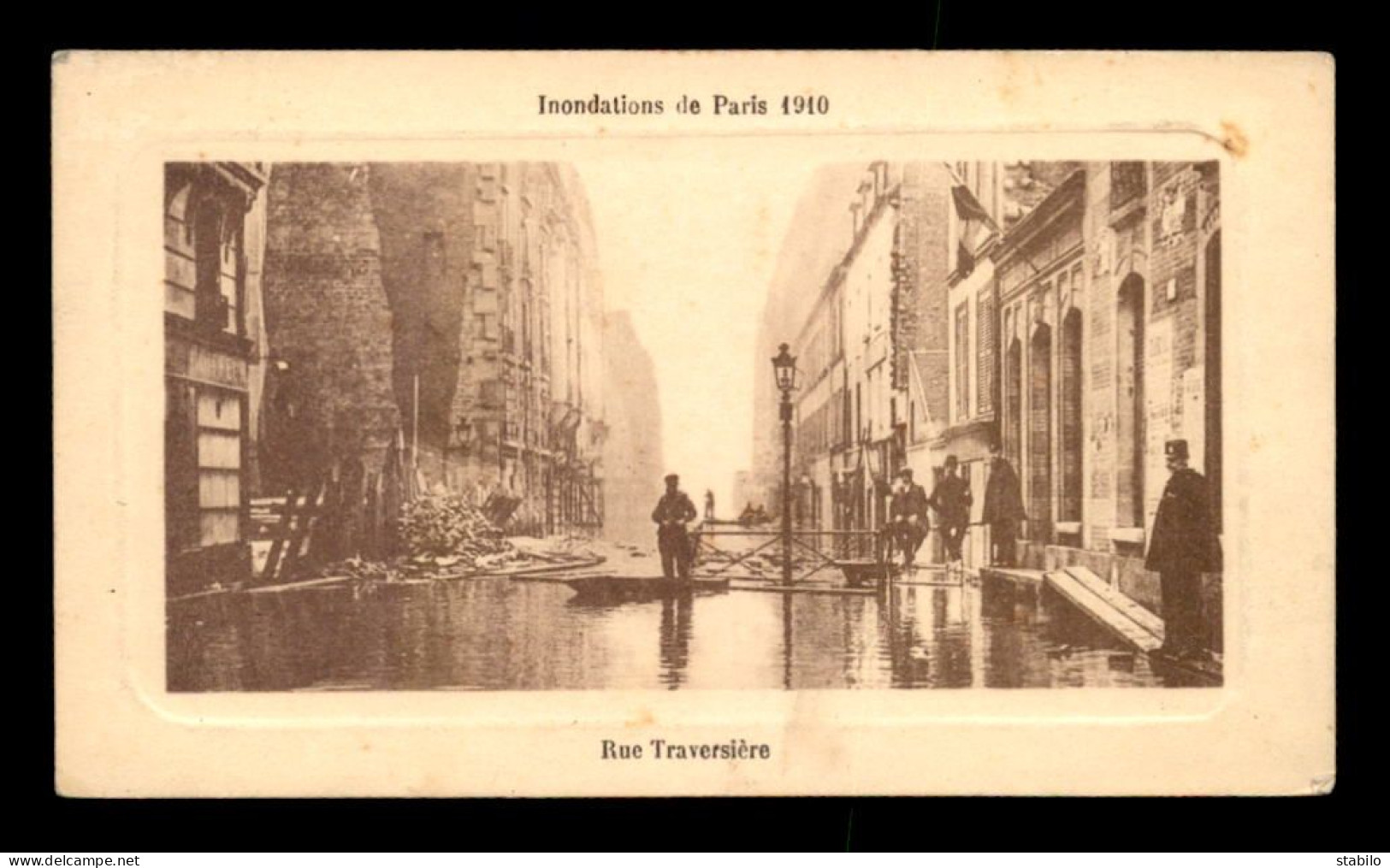 75 - PARIS 12EME - INONDATIONS DE 1910 - RUE TRAVERSIERE - MINI-CARTE FORMAT 12 X 7 CM - Paris (12)