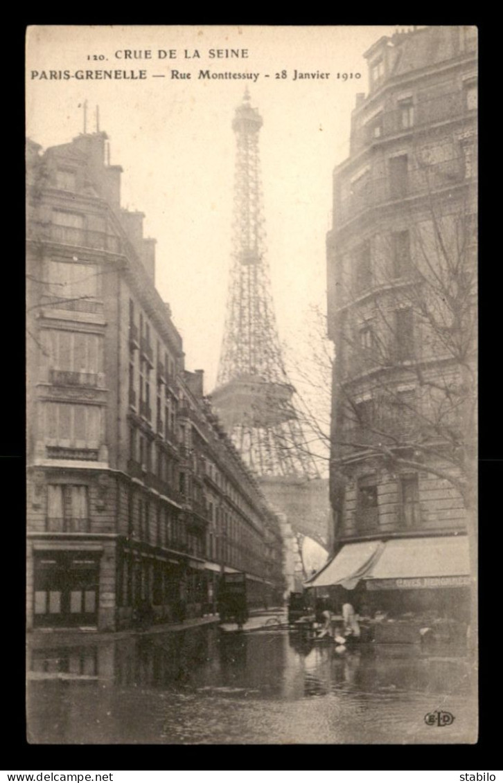 75 - PARIS 7EME - INONDATIONS DE 1910 - GRENELLE - RUE MONTTESSUY - Distretto: 07