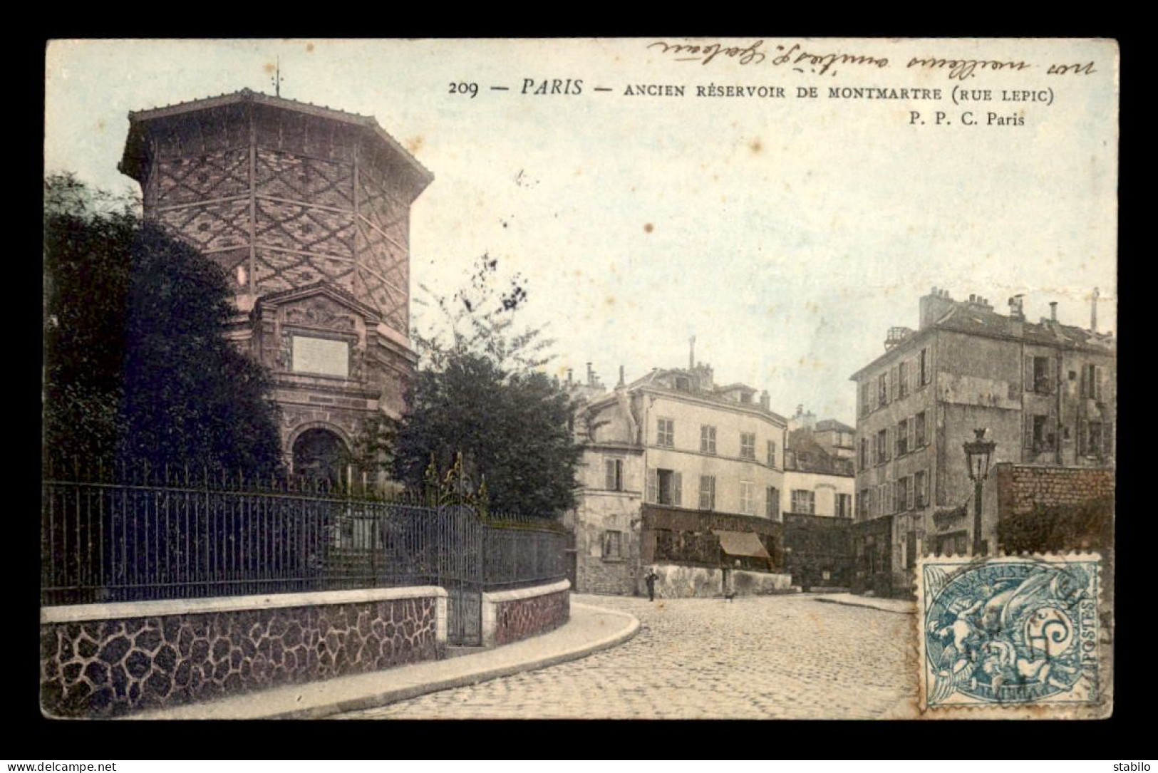 75 - PARIS 18EME - ANCIEN RESERVOIR DE MONTMARTRE RUE LEPIC - CARTE COLORISEE - Arrondissement: 18