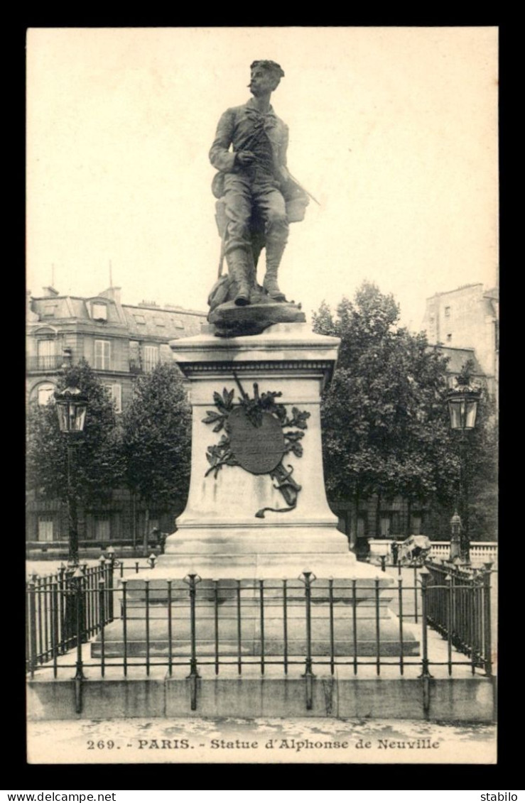 75 - PARIS 17EME - PLACE WAGRAM - STATUE D'ALPHONSE DE NEUVILLE (1835-1885) DETRUITE - Arrondissement: 17