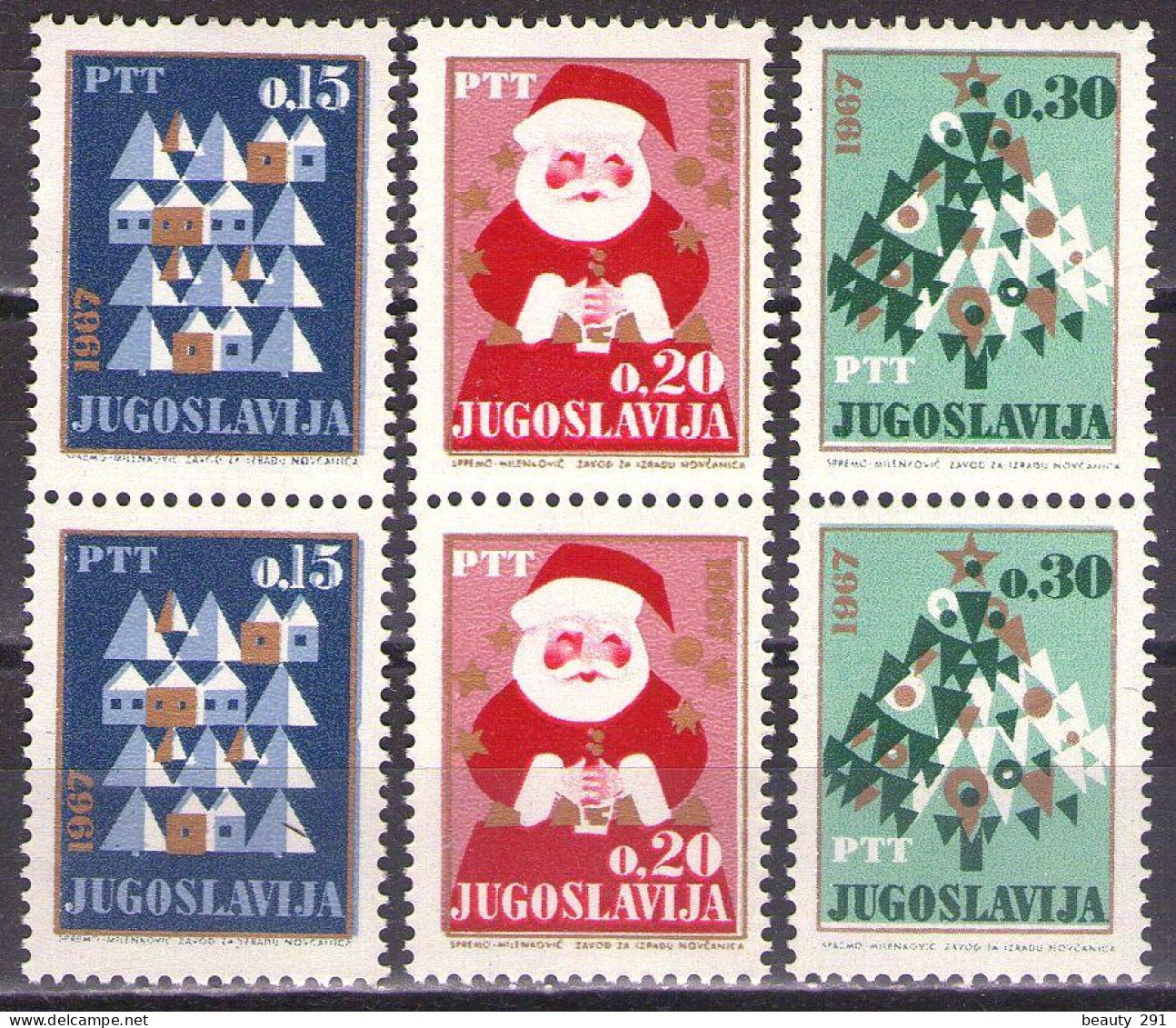 Yugoslavia 1966 - New Year II - Mi 1197-1199 - MNH**VF - Nuevos