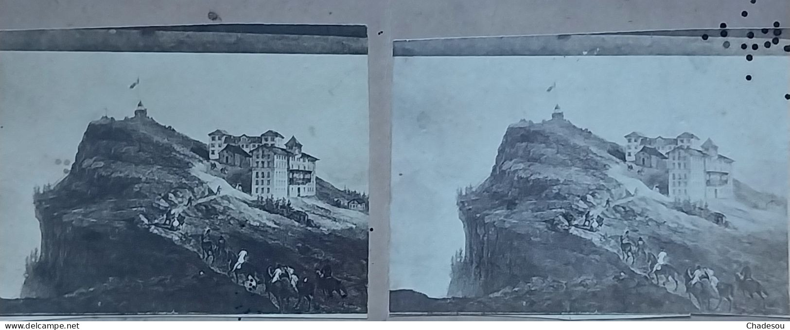 Suisse Rigi Kulm Hôtel Circa 1880 - Fotos Estereoscópicas