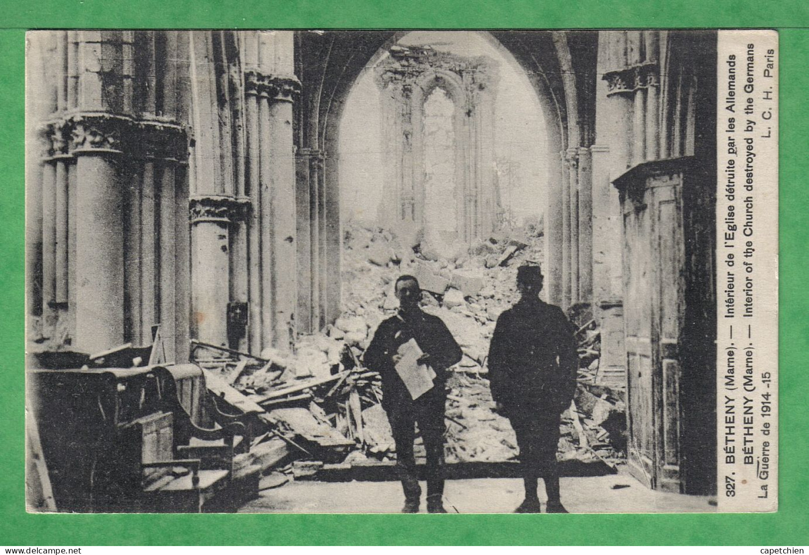 BETHENY - INTERIEUR DE L'EGLISE DETRUITE - Carte écrite Le 5 Aout 1915 - Bétheny