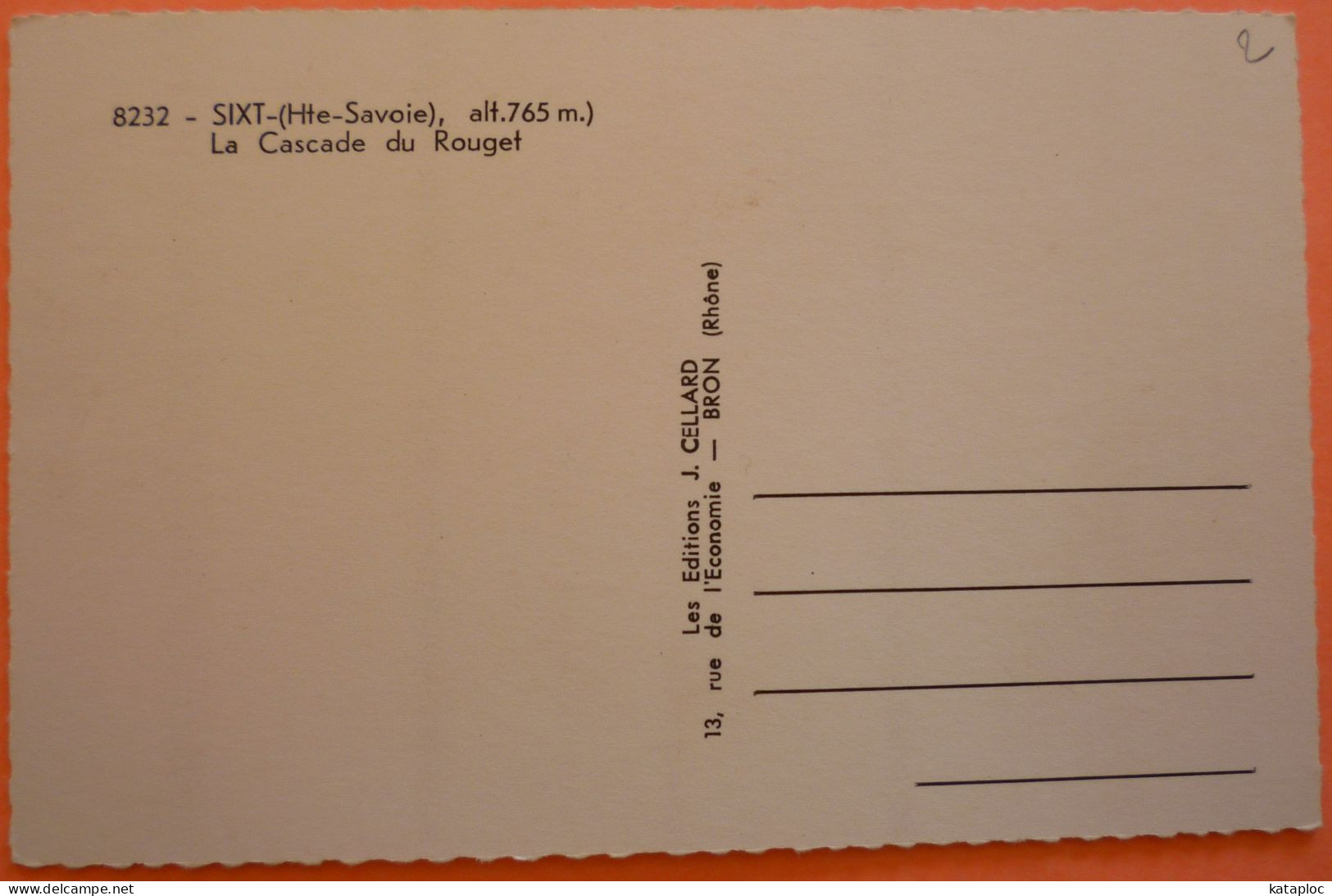 CARTE SIXT - 74 - LA CASCADE DU ROUGET - SCAN RECTO/VERSO - 4 - Sixt-Fer-à-Cheval