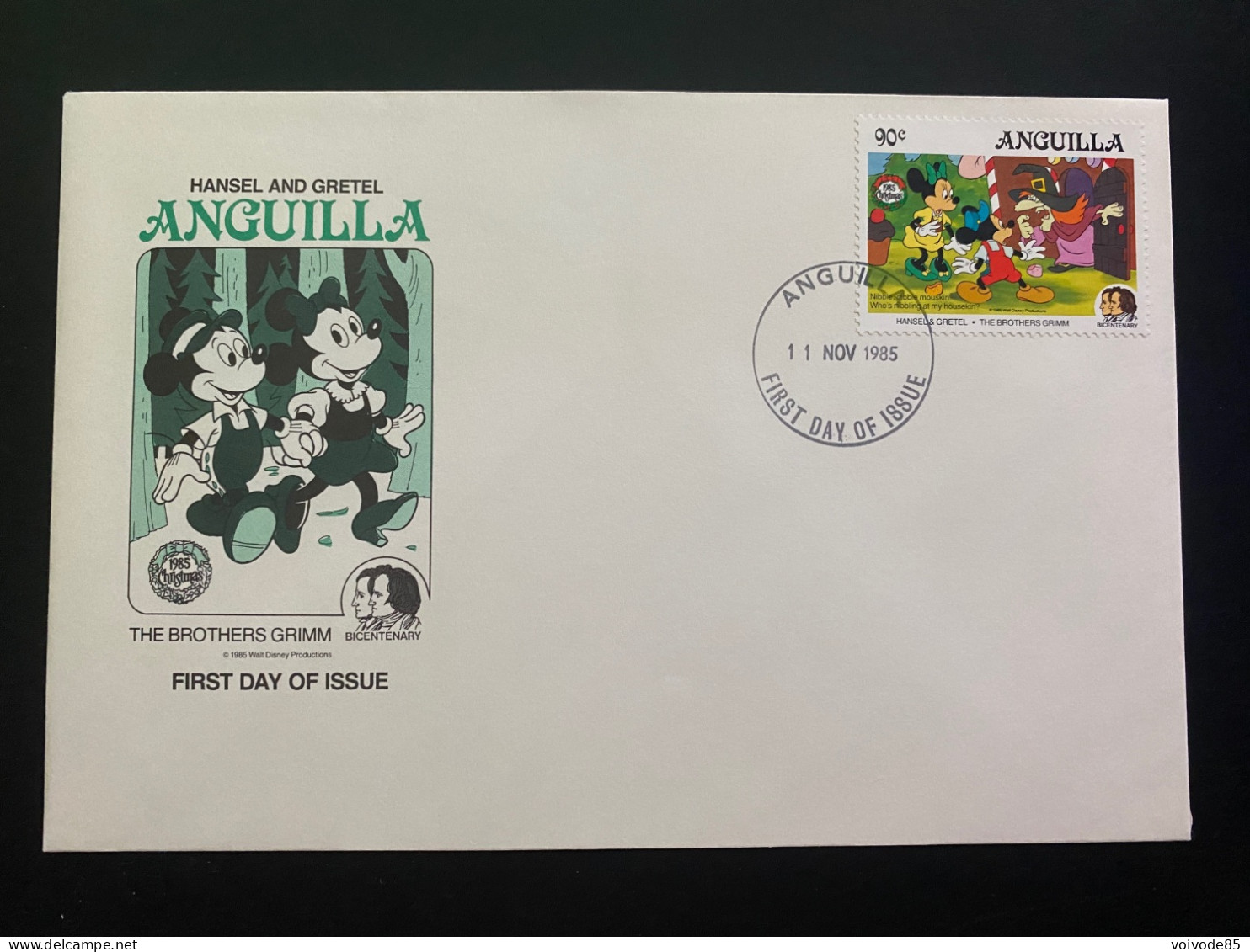 FDC Anguilla 11/11/1985 - Walt Disney - Mickey - Minie - Disney