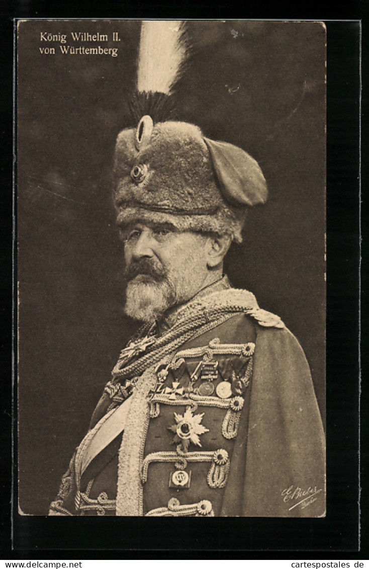 AK Portrait Von König Wilhelm II. Von Württemberg In Uniform  - Case Reali