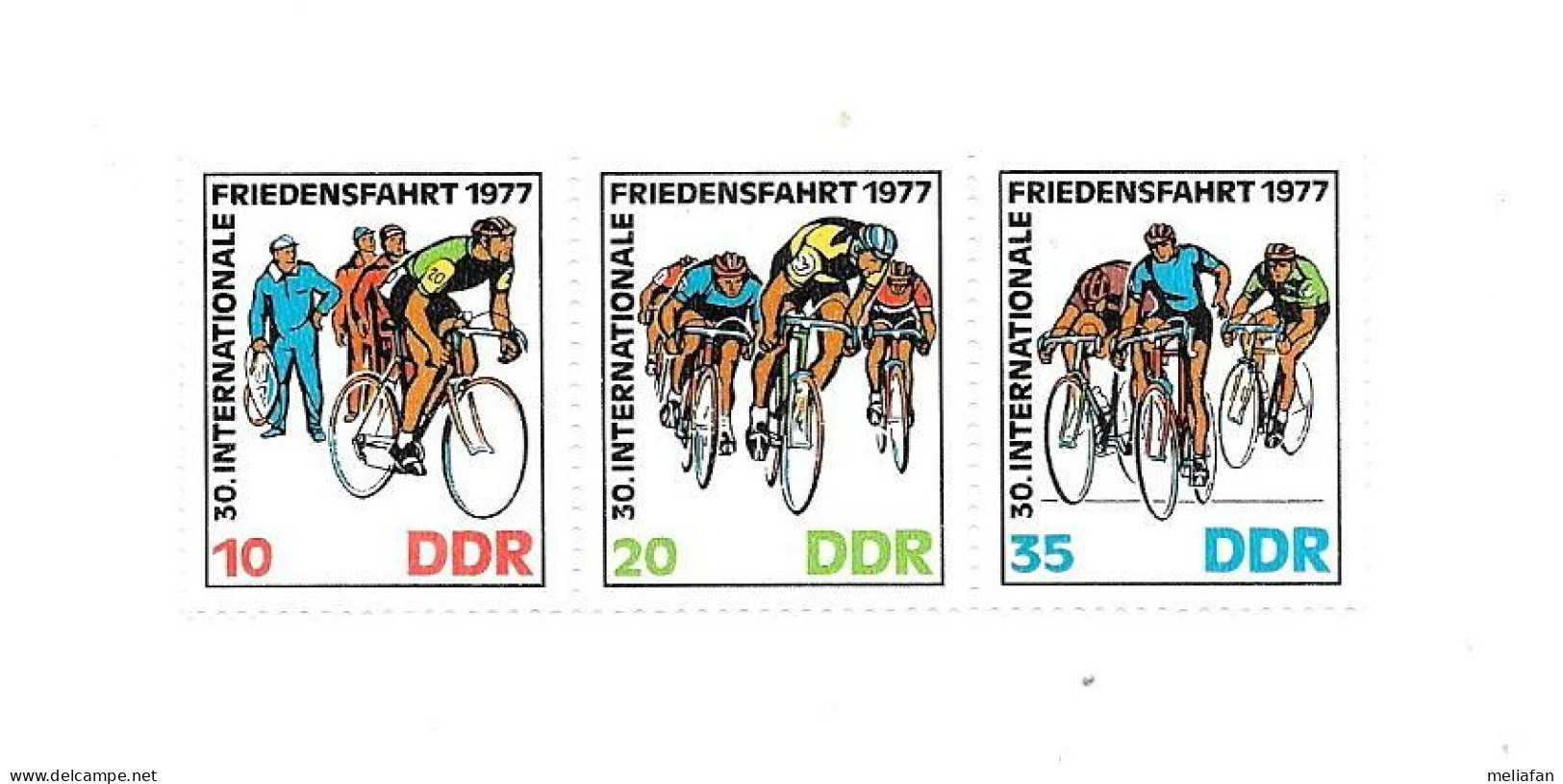 DF80 - TIMBRES POSTE DDR - CYCLISME - COURSE DE LA PAIX 1977 - Cycling