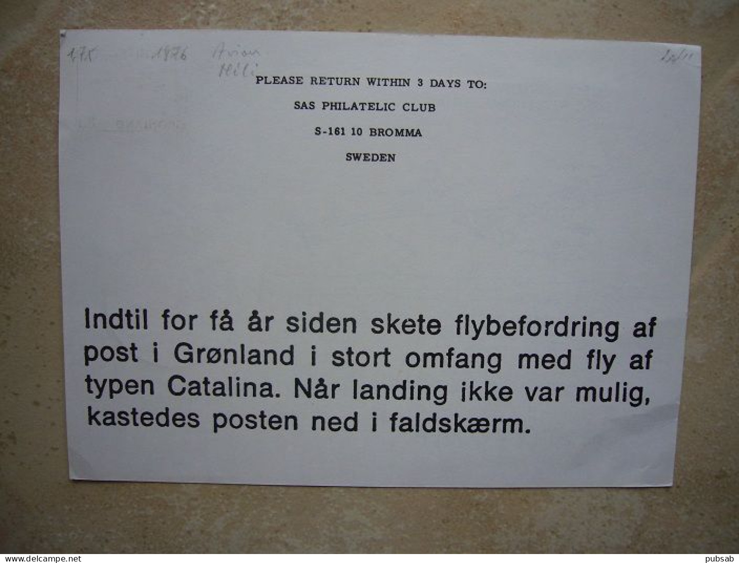 Avion / Airplane / SAS - SCANDINAVIAN AIRLINES SYSTEM / Catalina / Posted At Egedesmindei To Stromfjord - 1946-....: Era Moderna