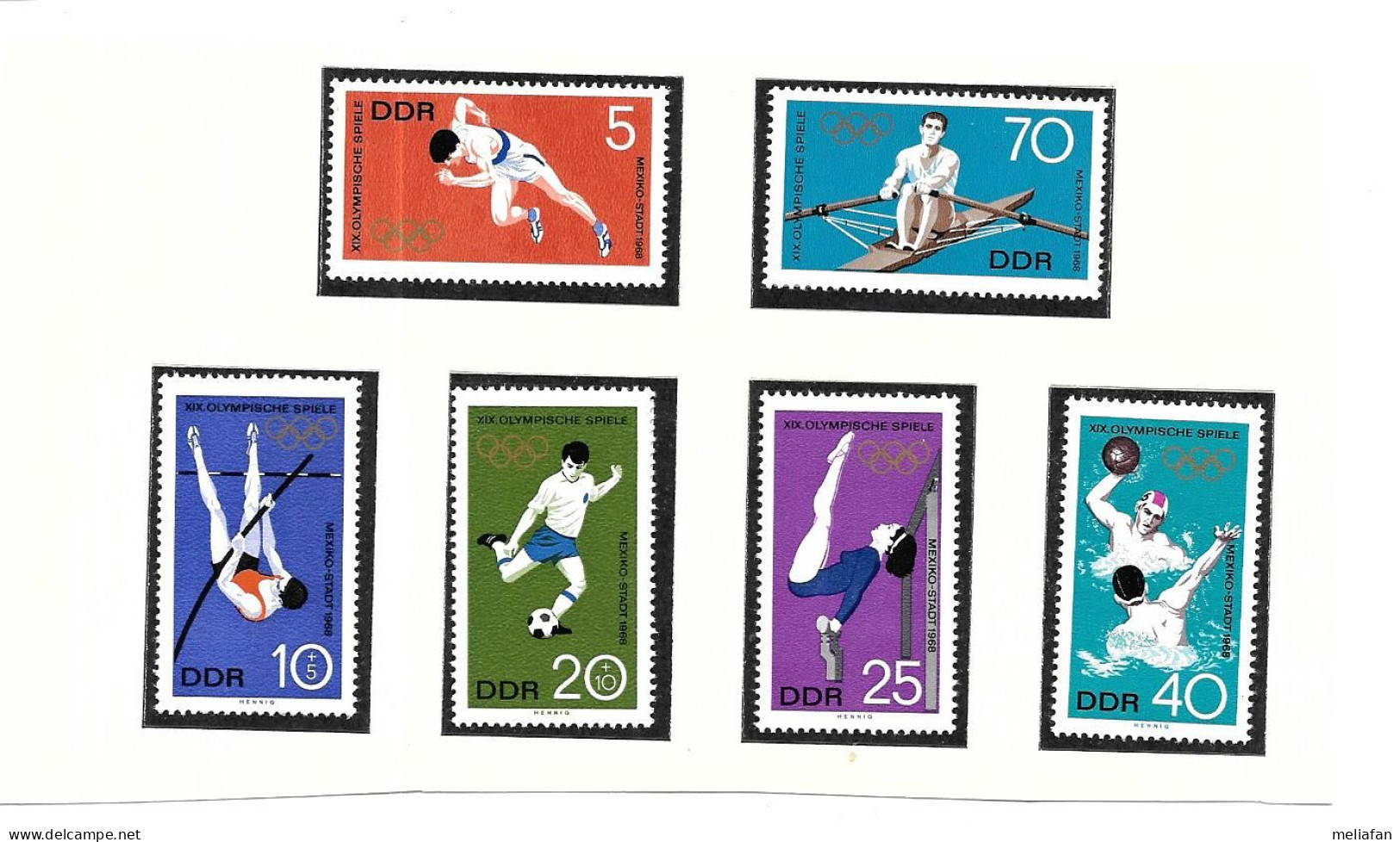 DF96 - TIMBRES POSTE DDR - JEUX OLYMPIQUES MEXICO - AVIRON - FOOTBALL - WATER POLO - GYMNASTIQUE - ATHLETISME - Sommer 1968: Mexico
