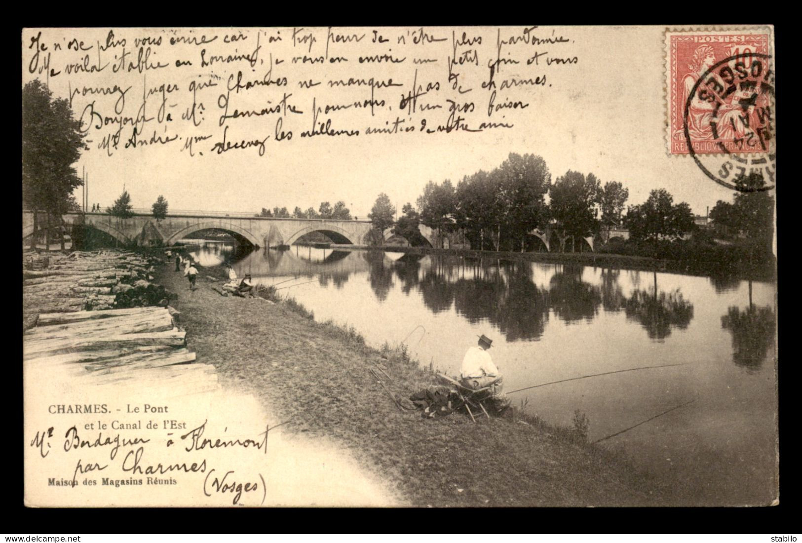 88 - CHARMES-SUR-MOSELLE - LE PONT ET LE CANAL DE L'EST - PECHE A LA LIGNE - Charmes