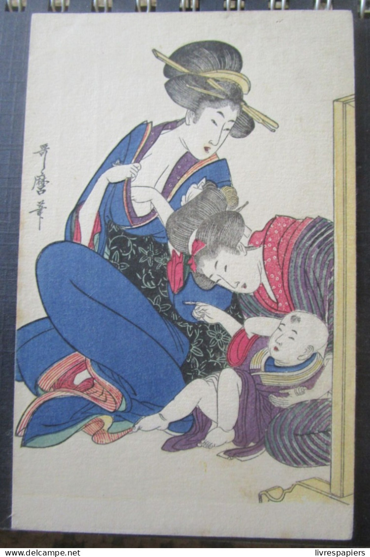 Japon Femmes Japonaise Et Enfant   Cpa Peinte Et Dessinée - Autres & Non Classés