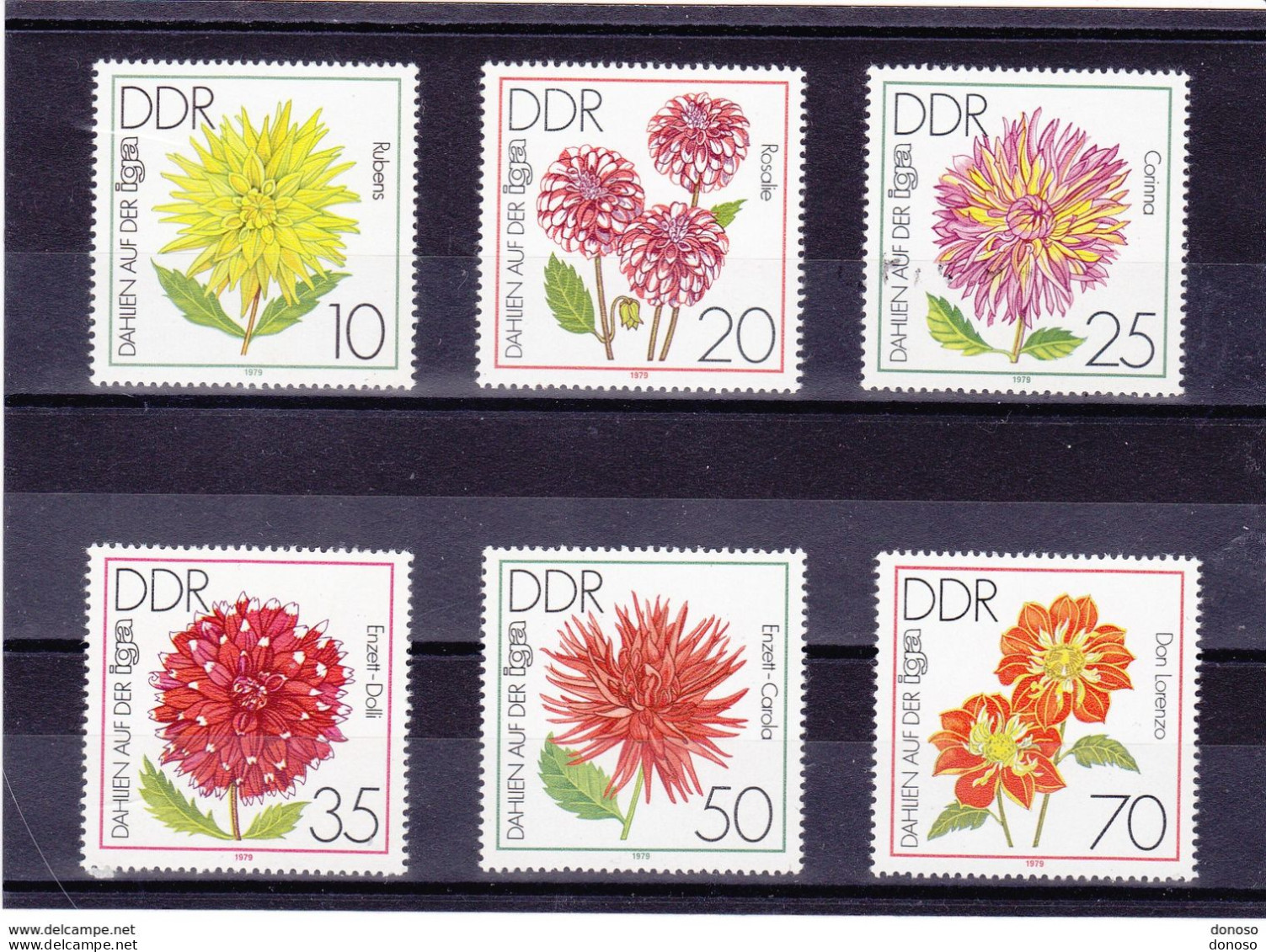 RDA 1979 FLEURS DAHLIAS Yvert 2100-2105, Michel 2435-2440 NEUF** MNH Cote 6 Euros - Ungebraucht