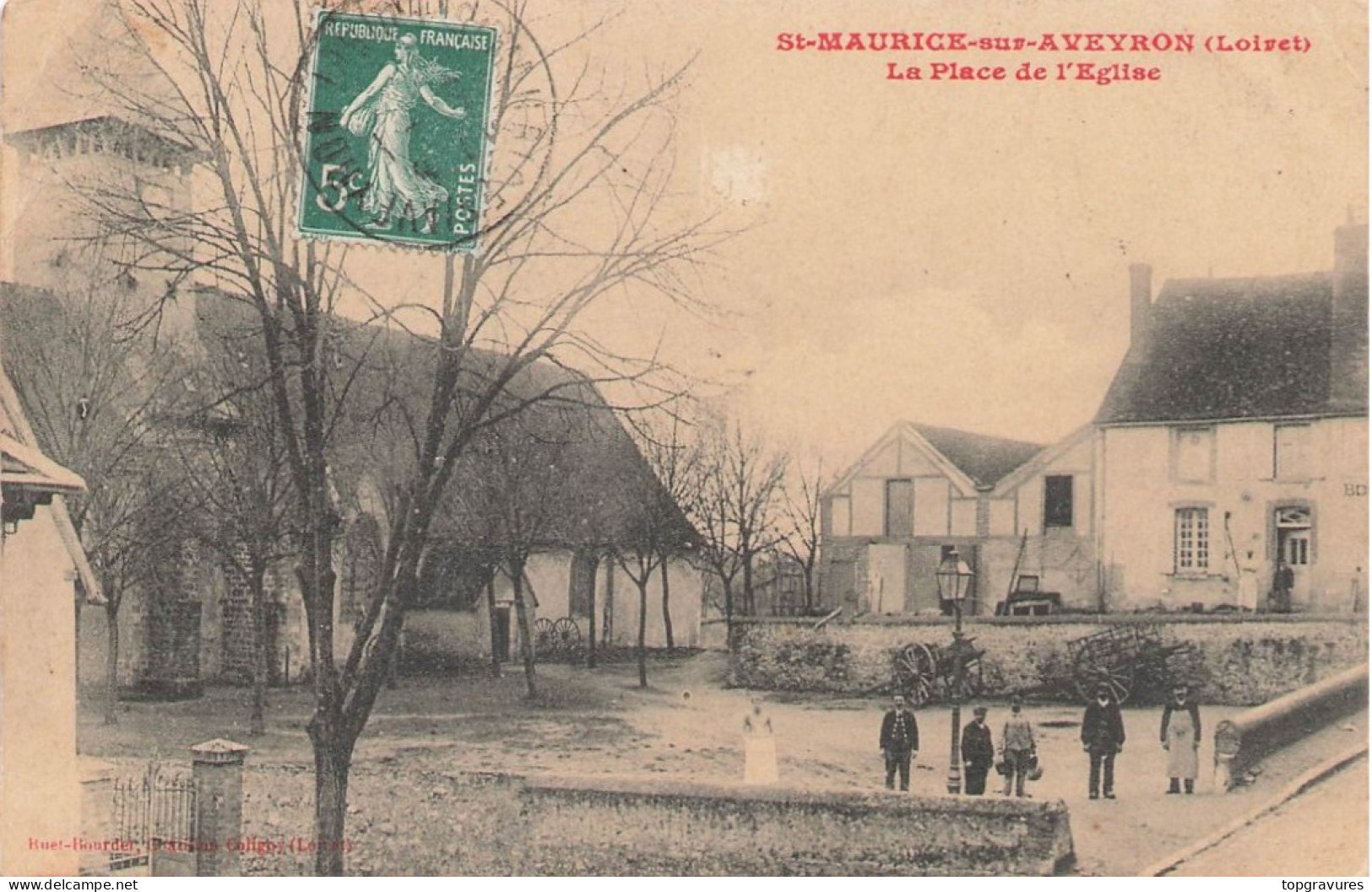 45 ST-MAURICE-SUR-AVEYRON PLACE EGLISE - DOS ENDOMMAGE - 1080 - Other & Unclassified