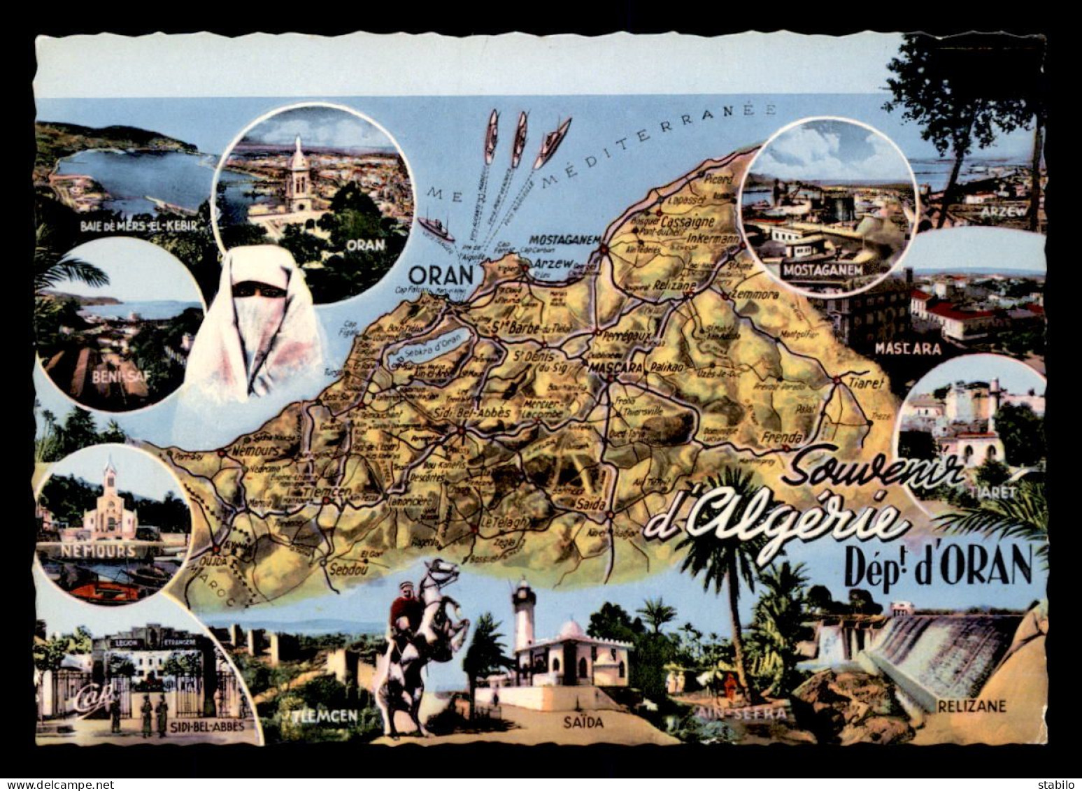 ALGERIE - ORAN - CARTE GEOGRAPHIQUE DU DEPARTEMENT - Oran