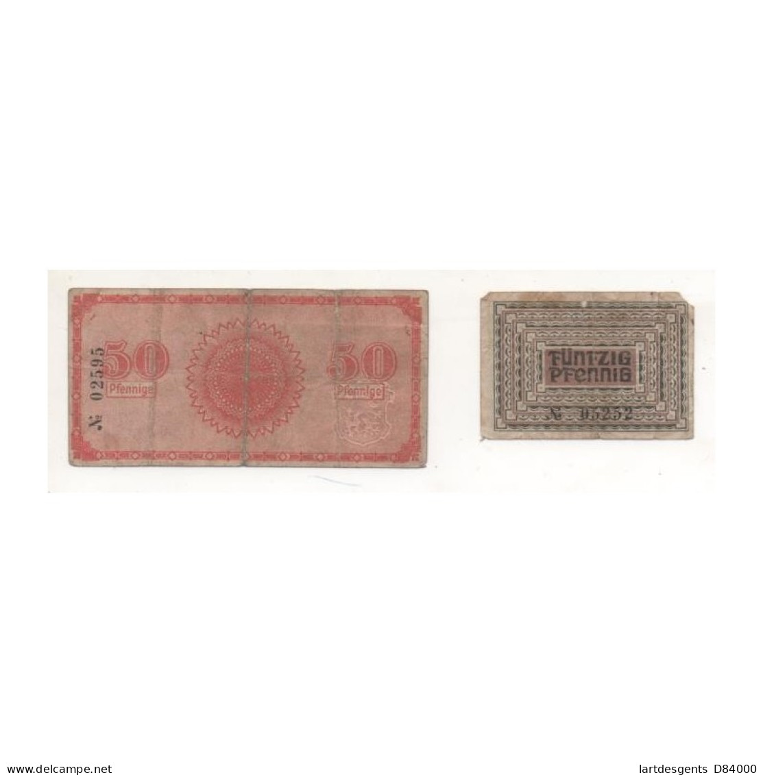 NOTGELD - ADORF - 2 Different Notes 50 Pfennig - 31/12/1918-1919 (A014) - [11] Emissions Locales