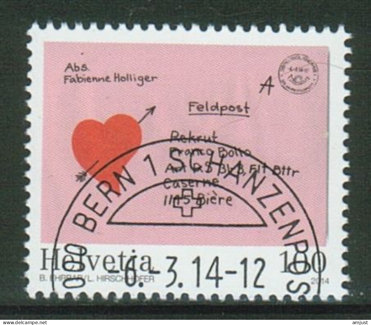 Suisse // Schweiz// Switzerland// 2014  // Lettre D'amour Passionnée No. 1495 - Used Stamps