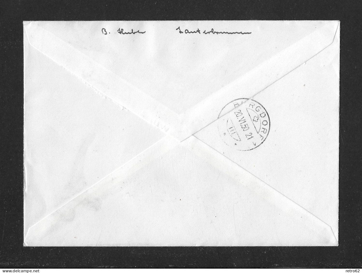 1950 STEINSTOSSEN  ► Dekorativer Chargé Brief Mit Werbe-Stempel Lauterbrunnen Nach Burgdorf - Lettres & Documents