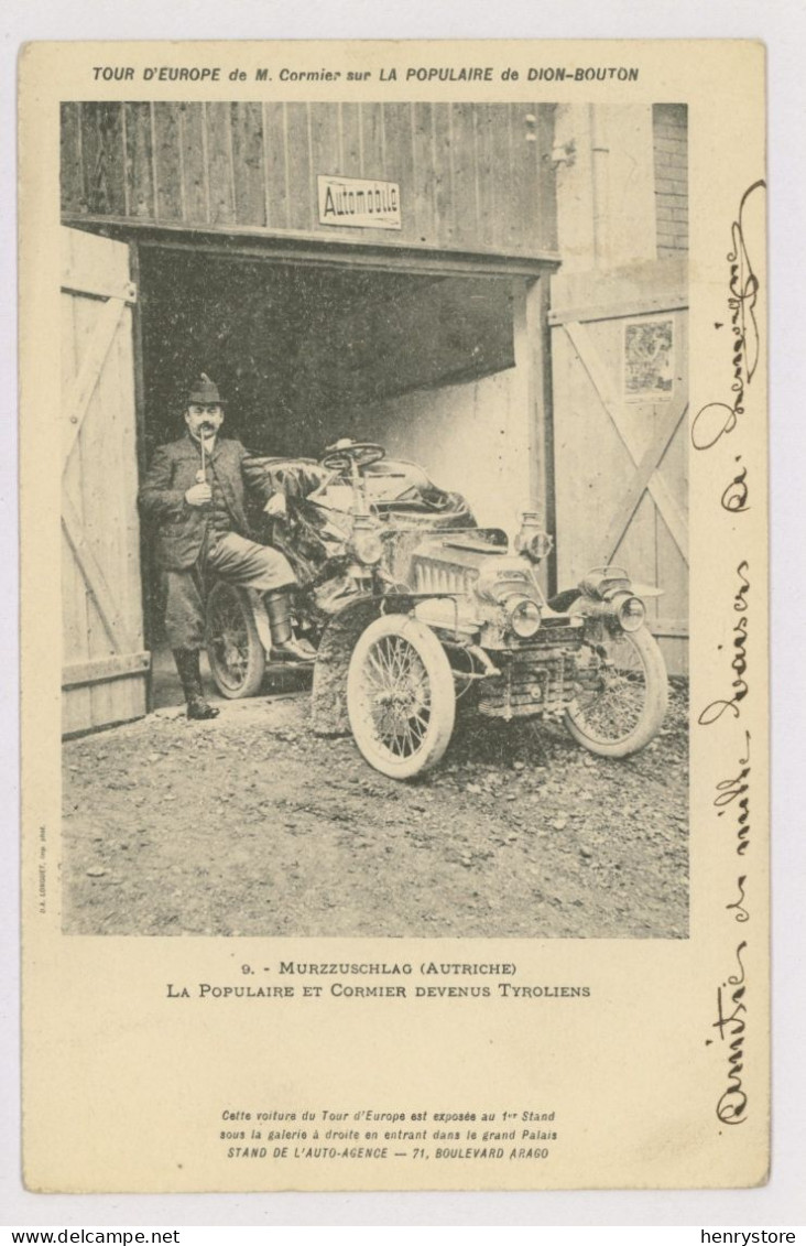 Tour D'Europe De Cormier Sur De Dion-Bouton, 1903 : Murzzuschlag (Autriche), Cormier Devenu Tyrolien (z3546) - PKW