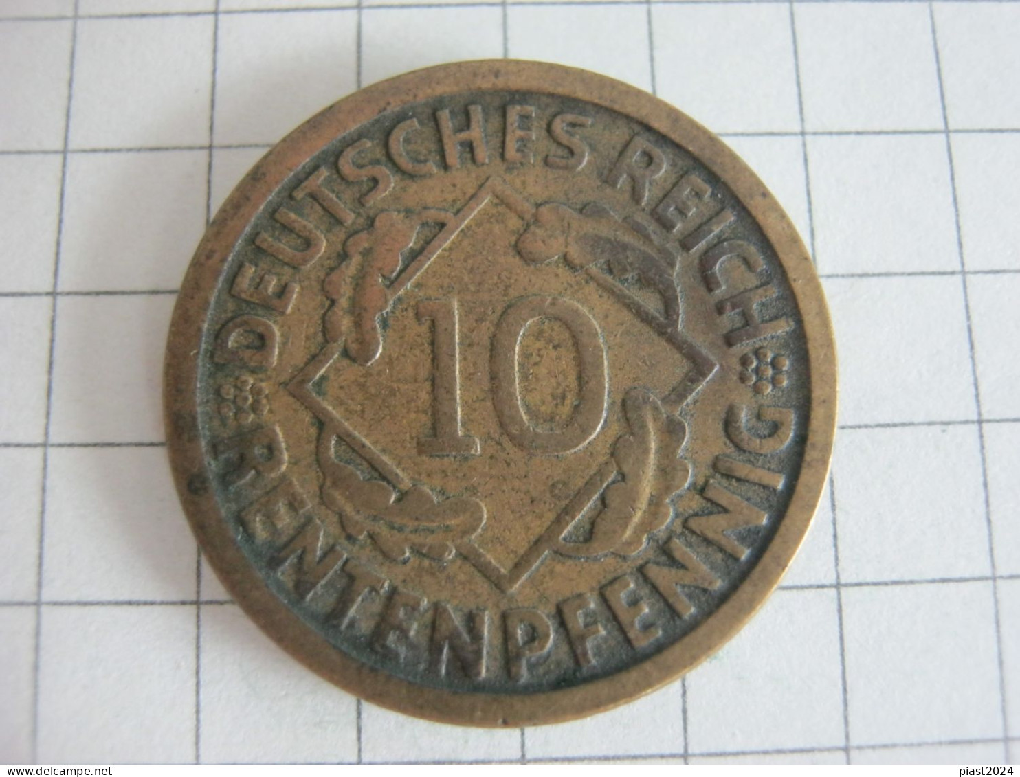 Germany 10 Rentenpfennig 1924 D - 10 Renten- & 10 Reichspfennig