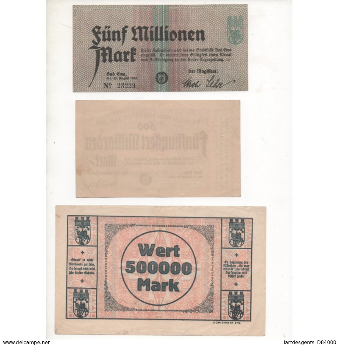 NOTGELD - BAD EMS - 11 Different Notes (B002) - [11] Local Banknote Issues