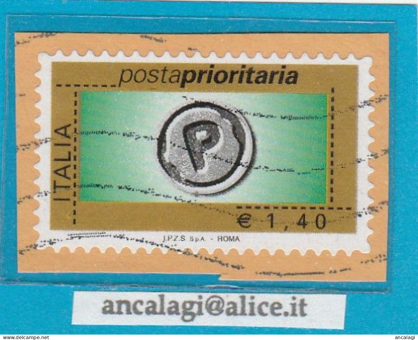 USATI ITALIA POSTA PRIORITARIA Senza/mill. - Ref.1451A "10^ Emissione" 1 Val. €1,40 - - 2001-10: Oblitérés
