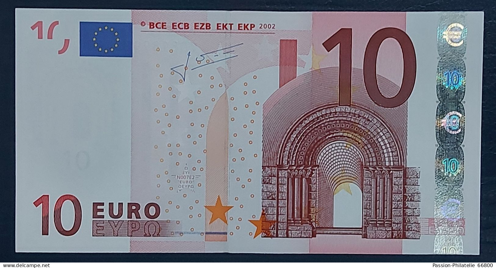 RARE 10 EURO N007 Greece Trichet Serie Y08 Perfect UNC - 10 Euro
