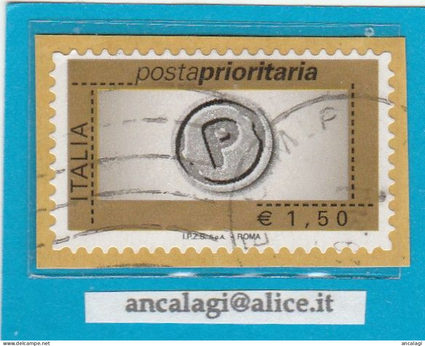 USATI ITALIA POSTA PRIORITARIA Senza/mill. - Ref.1452A "10^ Emissione" 1 Val. €1,50 - - 2001-10: Used