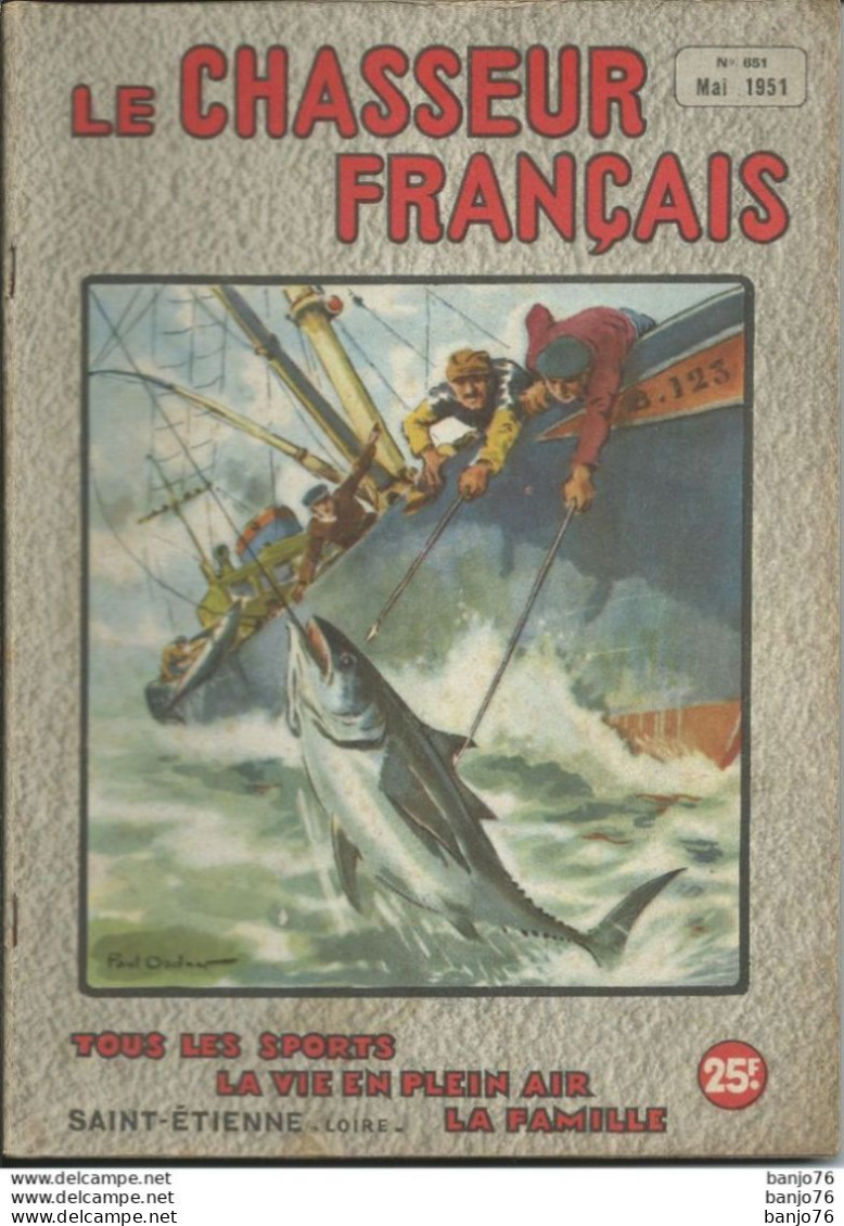 LOT Le Chasseur Français - Année 1951 - 4 Numéros - Jagen En Vissen