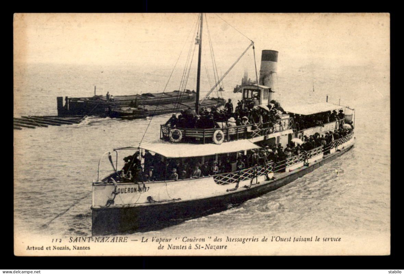 BATEAUX - LE VAPEUR COUERON DES MESSAGERIES DE L'OUEST - SERVICE DE NANTES A ST-NAZAIRE - Andere & Zonder Classificatie