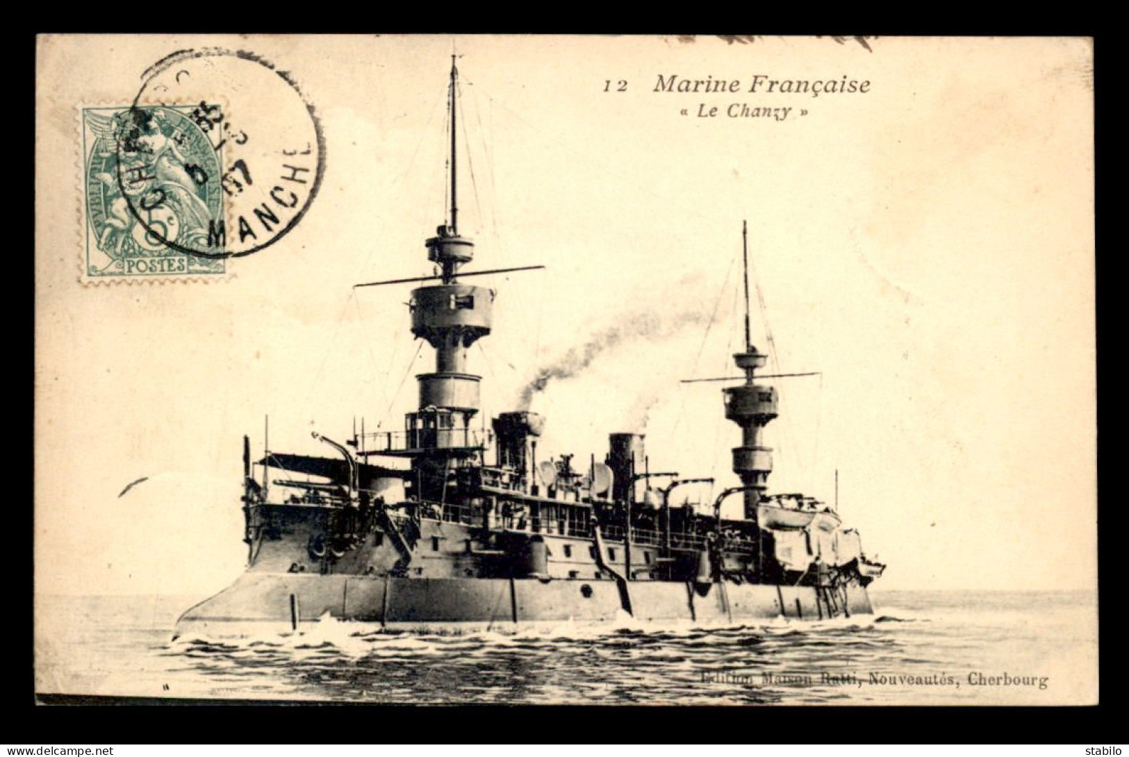 BATEAUX DE GUERRE - CROISEUR CUIRASSE DE 2EME CLASSE "LE CHANZY", MARINE FRANCAISE - Guerra