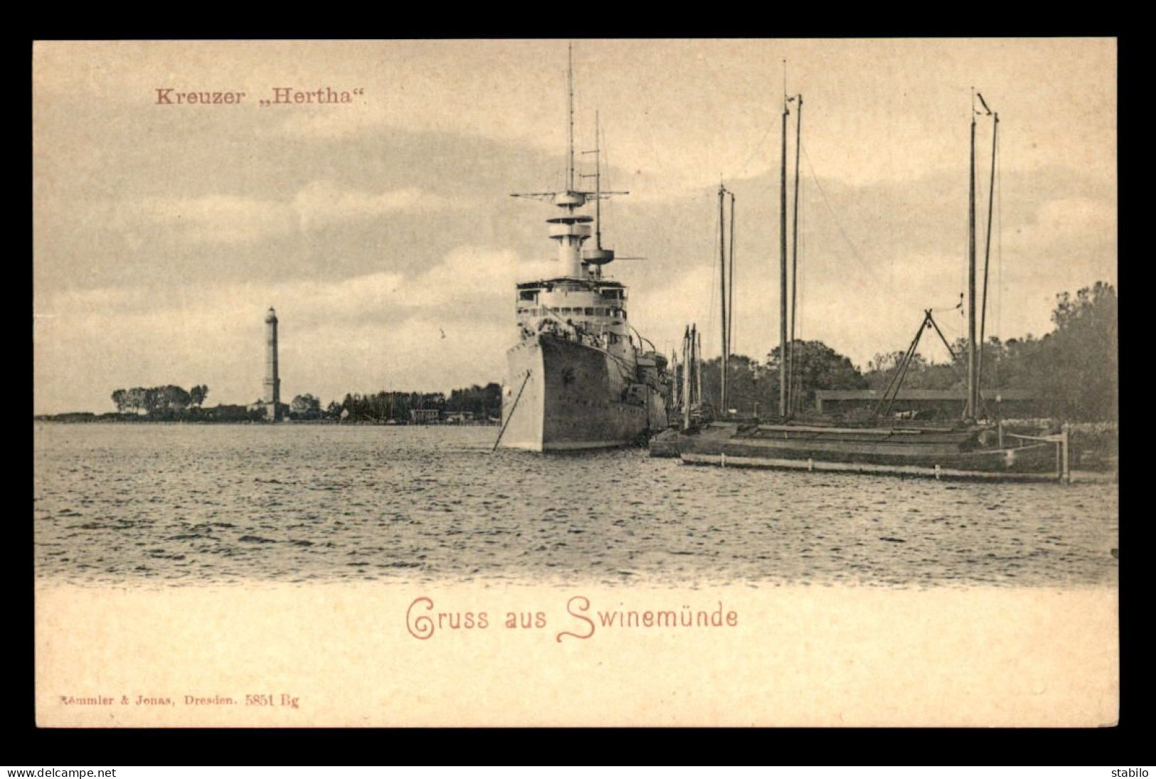 BATEAUX DE GUERRE - ALLEMAGNE - KREUZER "HERTHA" - DEUTCHLAND - Warships
