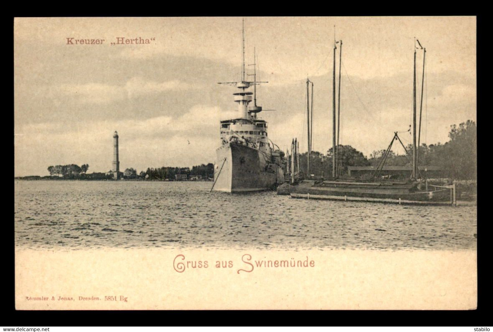 BATEAUX DE GUERRE - ALLEMAGNE - KREUZER "HERTHA" - DEUTCHLAND - Oorlog