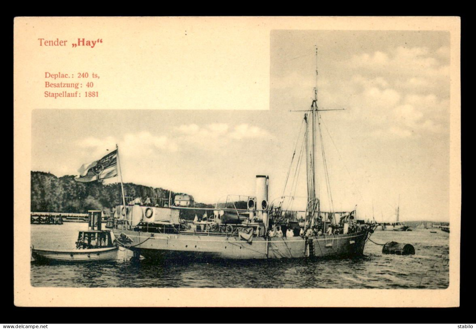 BATEAUX DE GUERRE - ALLEMAGNE - TENDER "HAY" - DEUTCHLAND - Guerra