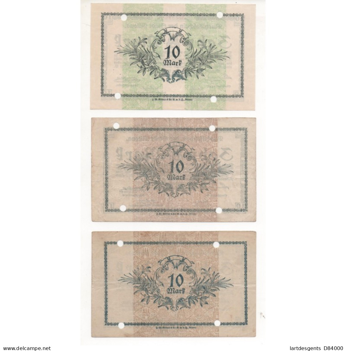 NOTGELD - ALTONA - 10 Different Notes (A037) - Lokale Ausgaben