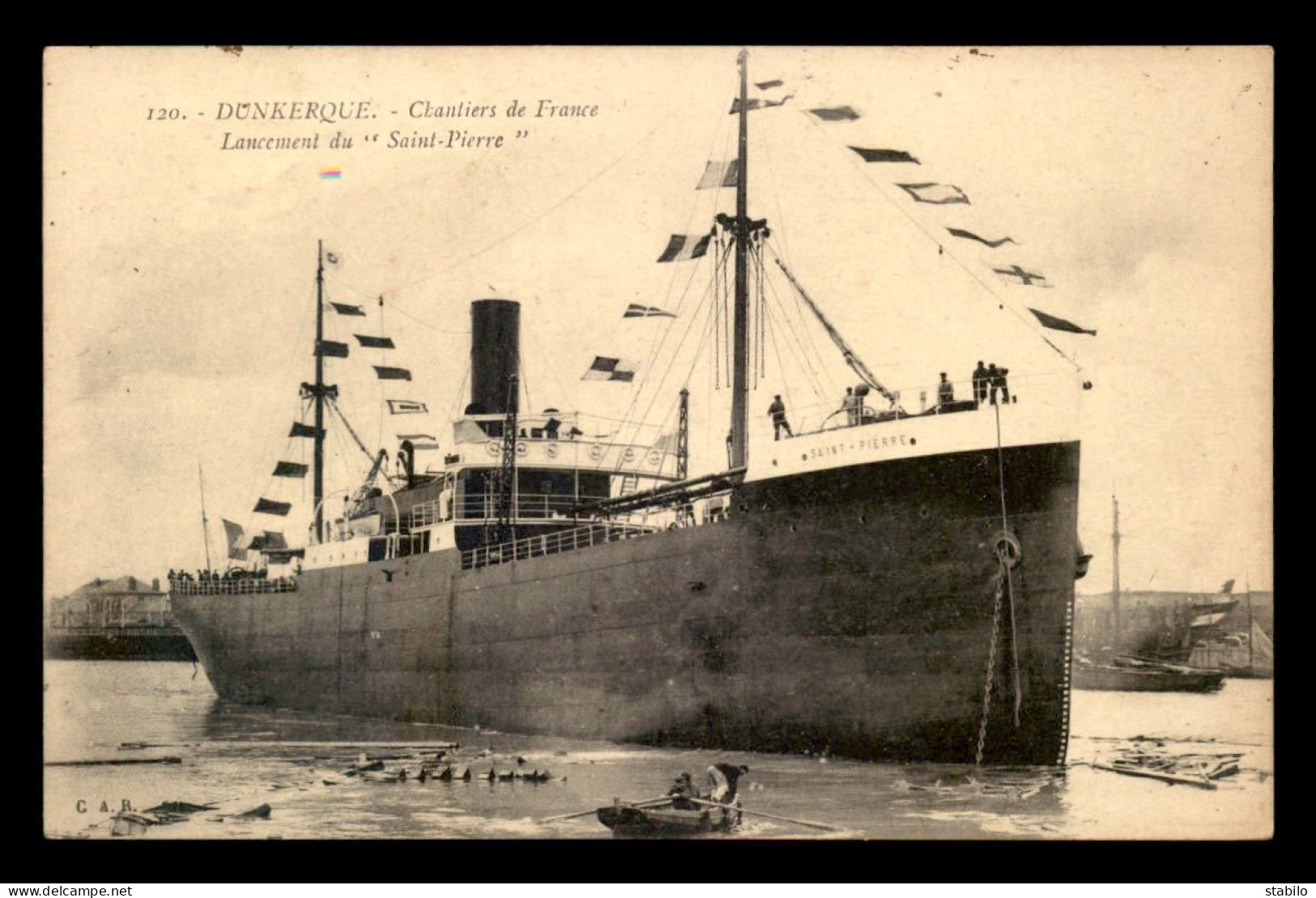 PAQUEBOTS - DUNKERQUE, CHANTIERS DE FRANCE - LANCEMENT DU "SAINT-PIERRE" - Steamers