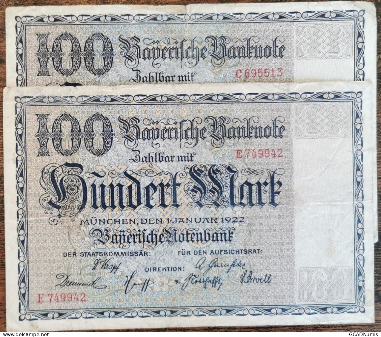 Billet Allemagne 100 Mark 1 - 1 - 1922 / Reichsbanknote - 100 Mark