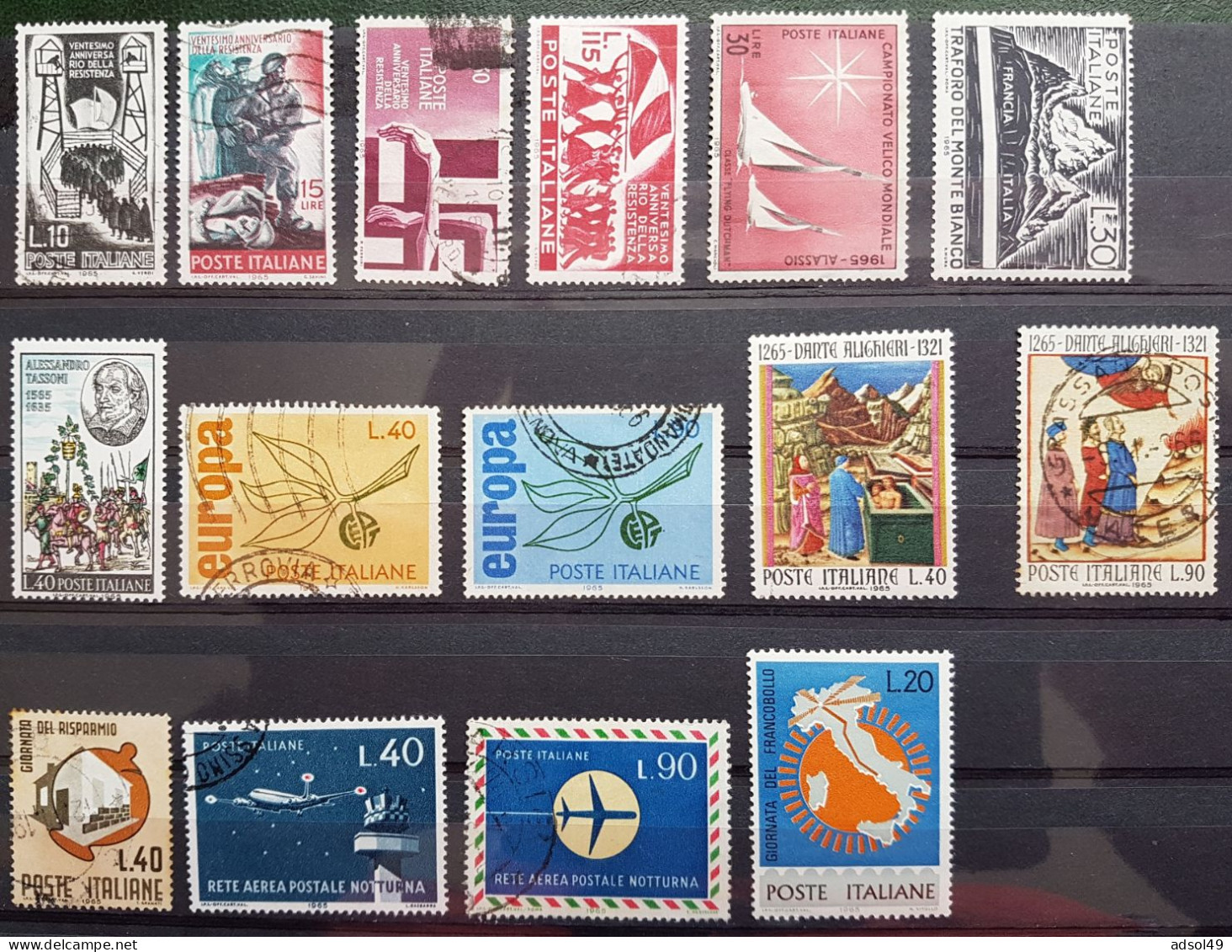 Italia 1965 - Lot De 15 Timbres Oblitérés - Serie Di 15 Francoboli Usati - 1961-70: Marcofilia