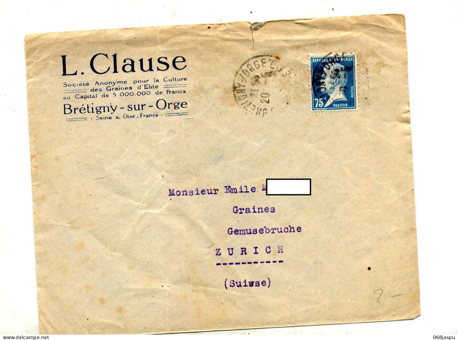 Lettre Cachet Bretigny Sur Pasteur - Manual Postmarks