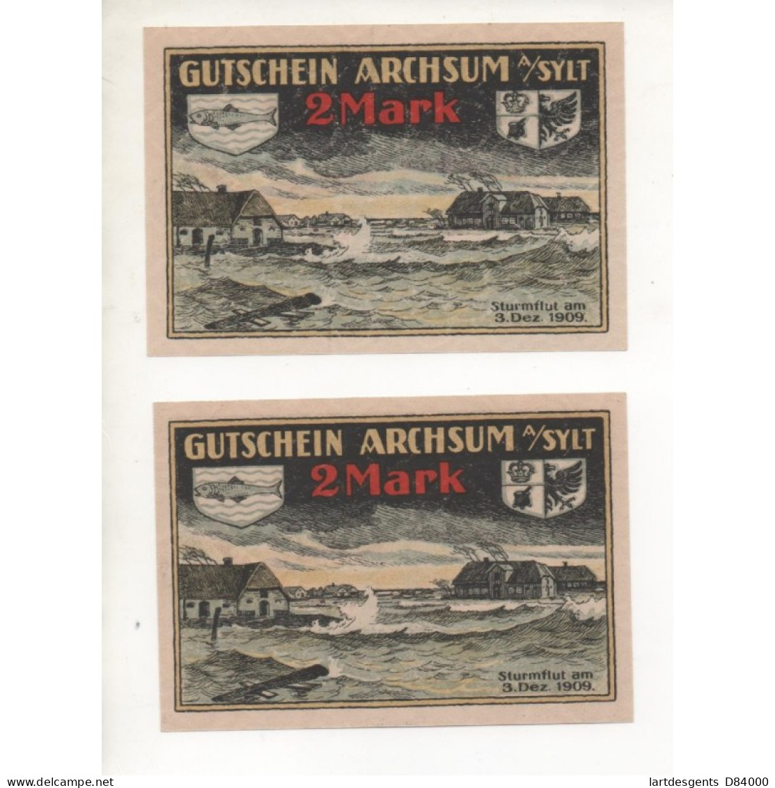 NOTGELD - ARCHSUM - 2 Different Notes 2 Mark - 1921 (A059) - [11] Local Banknote Issues