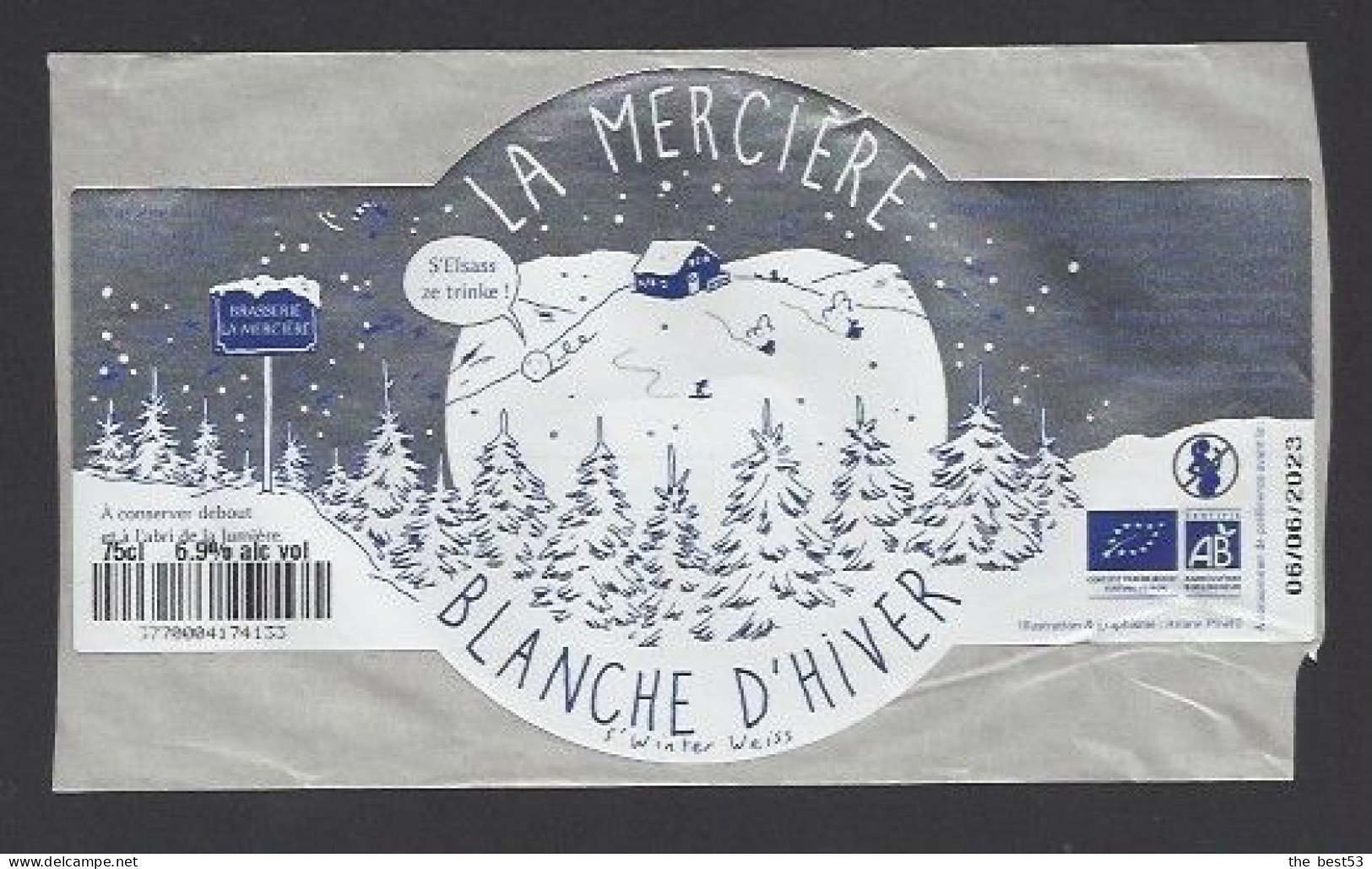 Etiquette De Bière Blanche D'Hiver  -  Brasserie La Mercière  à  Cosswiller  (67) - Birra